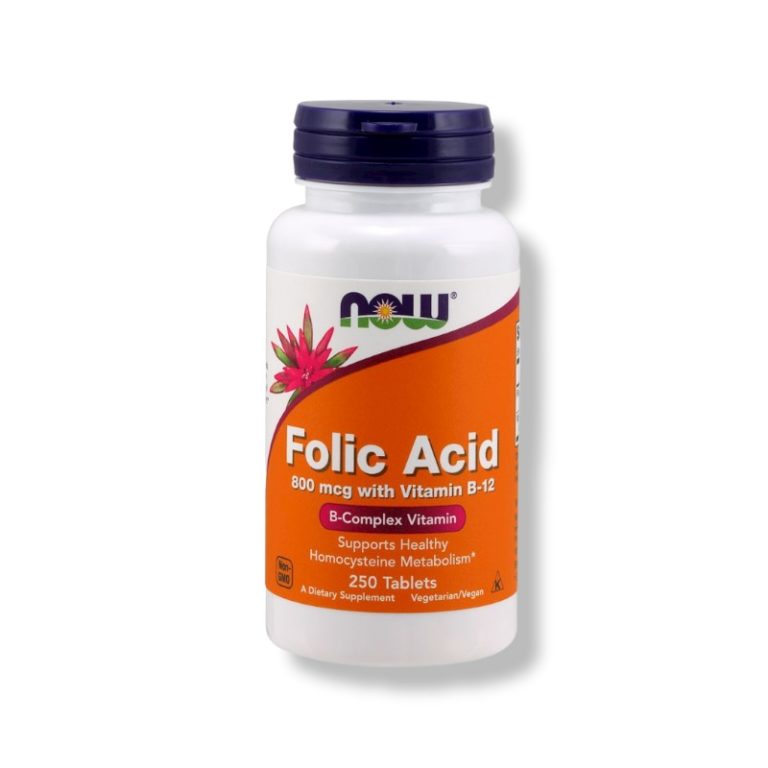 NOW Folic Acid 800mcg With Vitamin B-12 250tabs - Fit Love