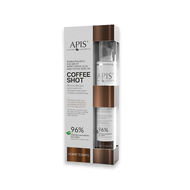 APIS Coffee Shot Home Terapis, Biorewitalizujące Serum Pod Oczy z Kwasem Kawowym i Olejem z Nasion Kawy 10ml