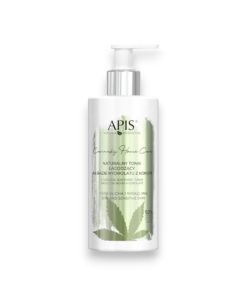 APIS Cannabis Home Care, hemp hydrolate soothing tonic, natural ingredients, skin hydration, refreshment, irritation soothing, relief, relaxation, hemp oil, shea butter, Hydromanil™ complex, hyaluronic acid, dry skin, sensitive skin, skin care, facial care, neck care, décolletage care, ingredients, skincare routine, cotton pad application, skin cleansing, moisturizing cream application