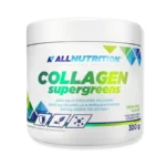 Allnutrition Collageen Supergreens 300g – gehydrolyseerd collageen, spirulina, chlorella en plantaardige superfoodmix, groene-appelsmaak