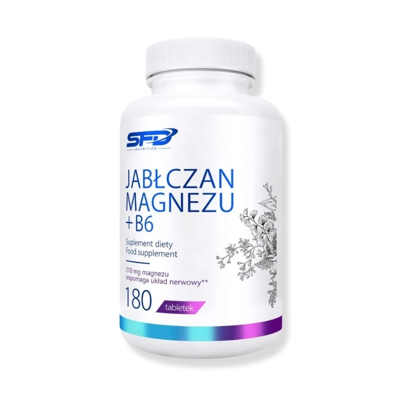 SFD Magnesium Malate + B6 180 tabs – high bioavailability magnesium supplement for muscles, nerves & immunity